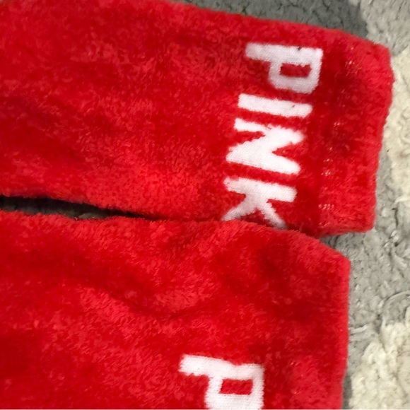 Victoria's Secret PINK Red and White Naughty and Nice Slipper Socks - Picture 3 of 5